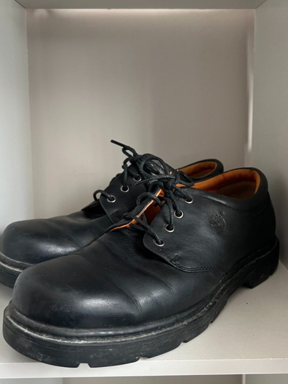 Timberland Shoes Mens 9W Black Leather Oxfords Waterproof Lace Up Work 93015